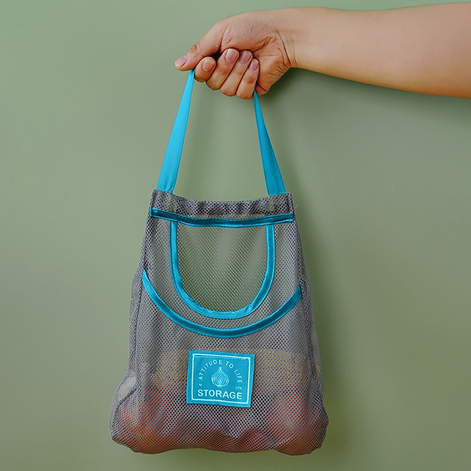 Zip Bag Holder for Plastic Bags Household Fruit And Vegetable Mesh Bag Foldable Tote Shopping Bag Packet Organizer Pantry